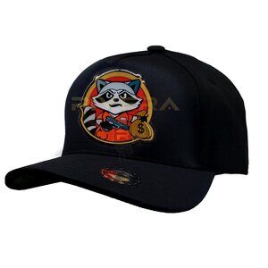 Mapache Raccoon Hat Black, Mapache gorra, Sabandija embroidery Hat Snapback